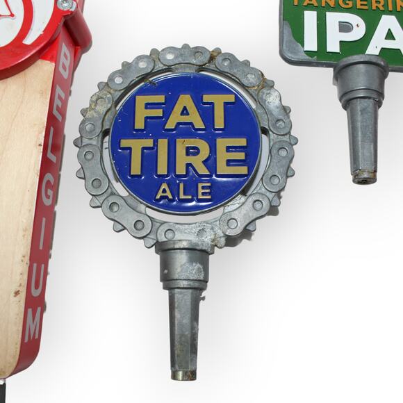 2 New Belgium Brewing Tap Handles FAT TIRE Ale & Citradelic Tangerine IPA - Picture 4 of 11